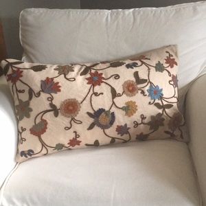 Pottery Barn Embroidered Pillow Cover-  EUC